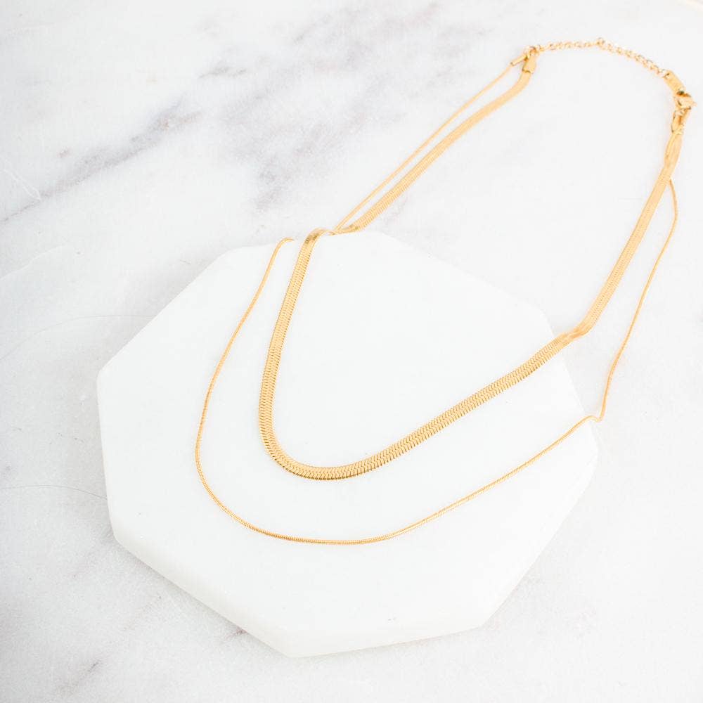 Brooke Layered Chain Necklace - WATERPROOF