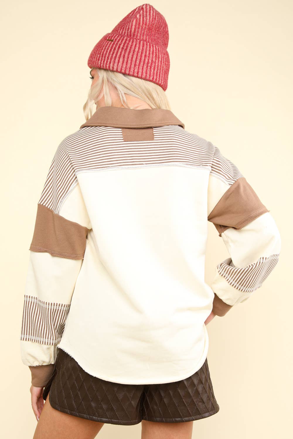 Color Block Oversized Casual Knit Top