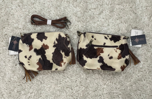 Cow Print Crossbody w/ Side Tassel