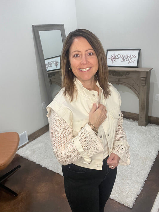 Crochet Sleeve Utility Jacket