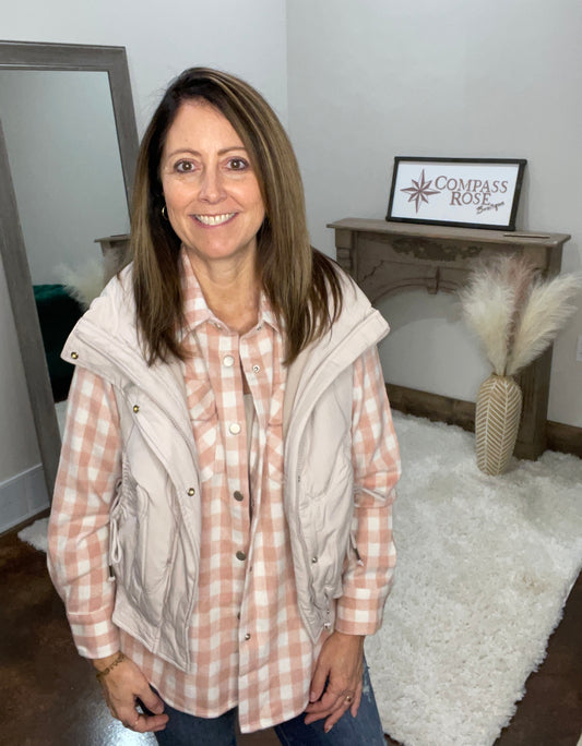 High Neck Quilting Puffer Vest