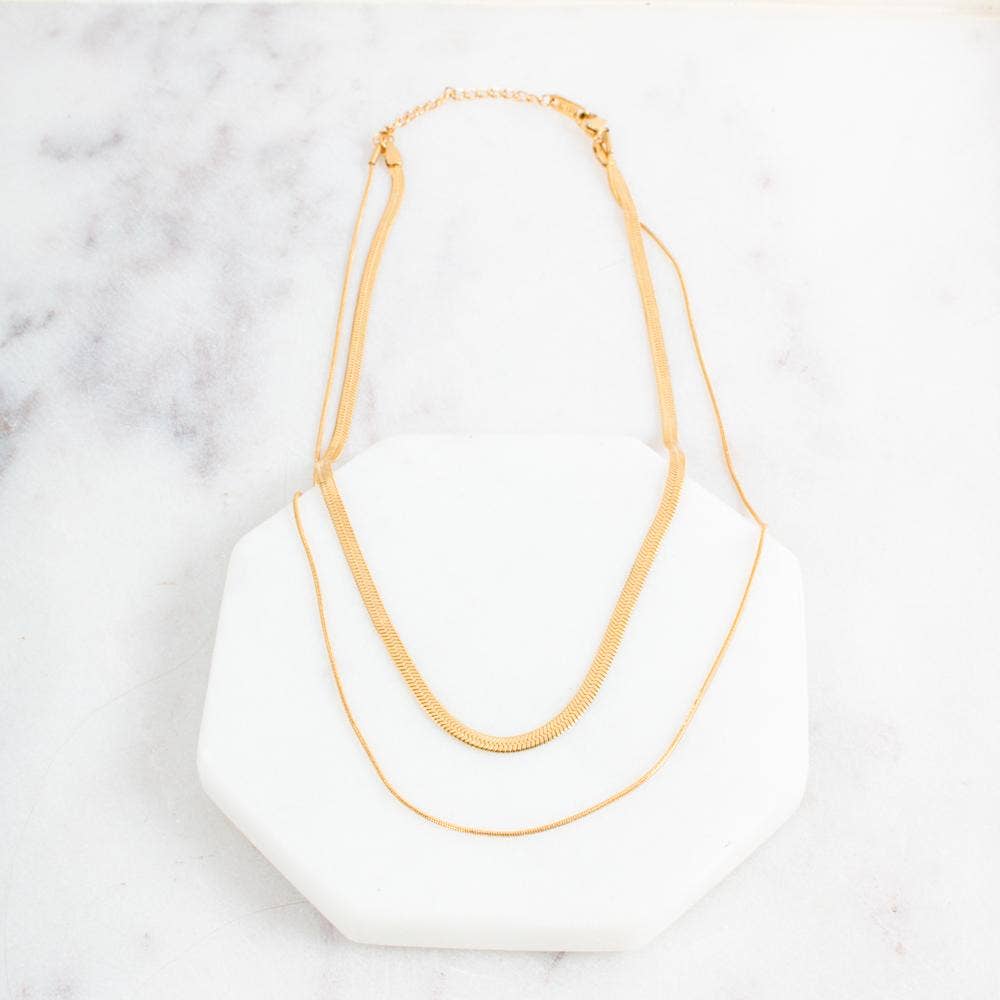 Brooke Layered Chain Necklace - WATERPROOF