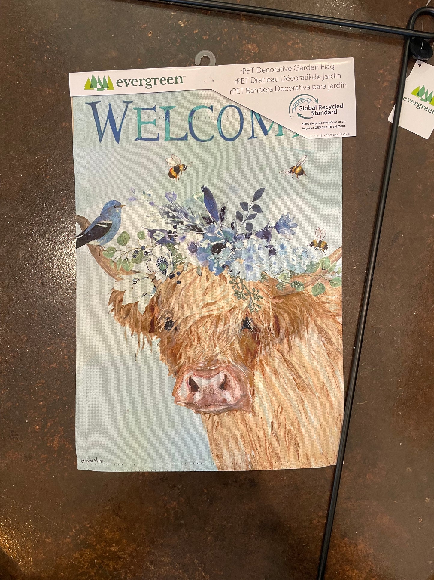 Embossed Suede Garden Flag