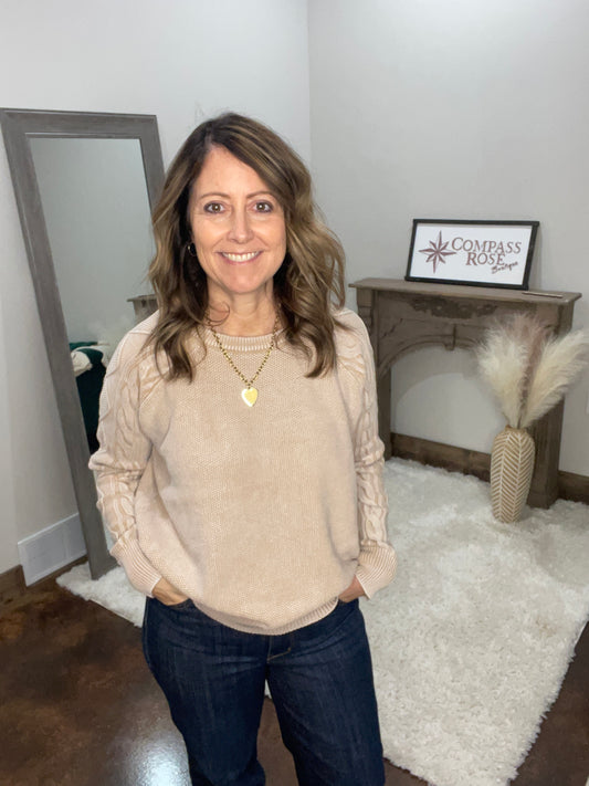 Cable Sleeve Sweater