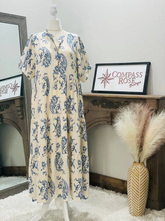 Tiered Textured Midi Dress