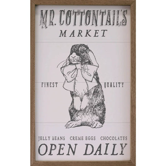 Mr Cottontails Market Bunny White: 5 x 8 x 1.5