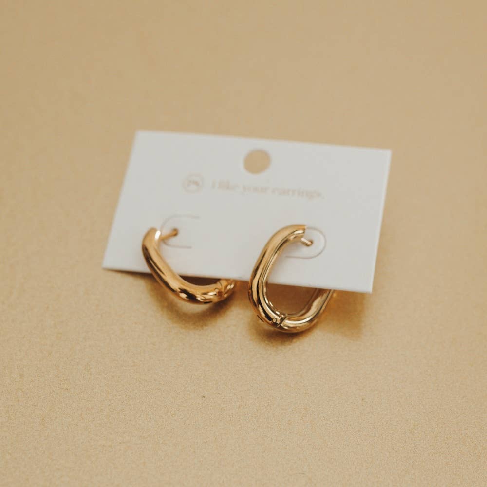 Flirty Fantasy Oval Hoop Earrings -WATERPROOF