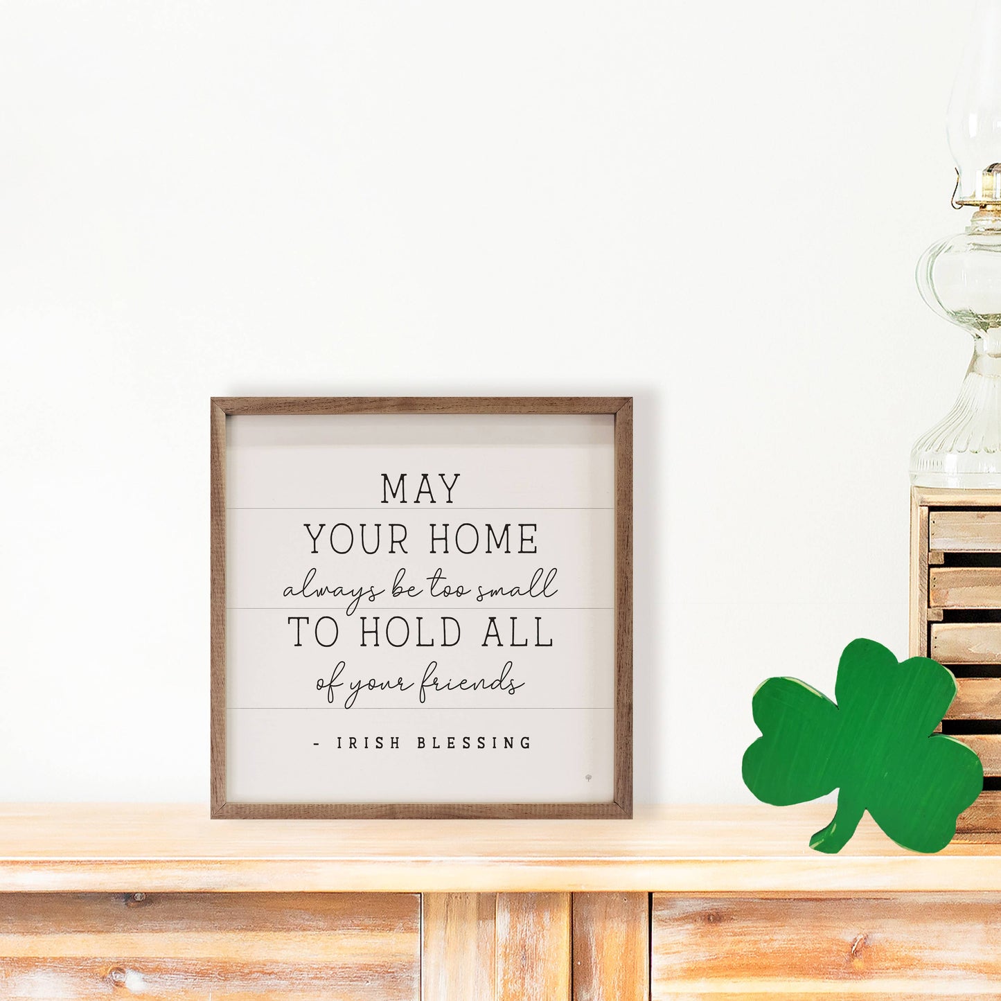 May Your Home Irish Blessing White: 4 x 4 x 1