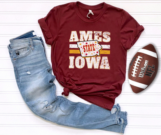 Distressed Ames Iowa Tee