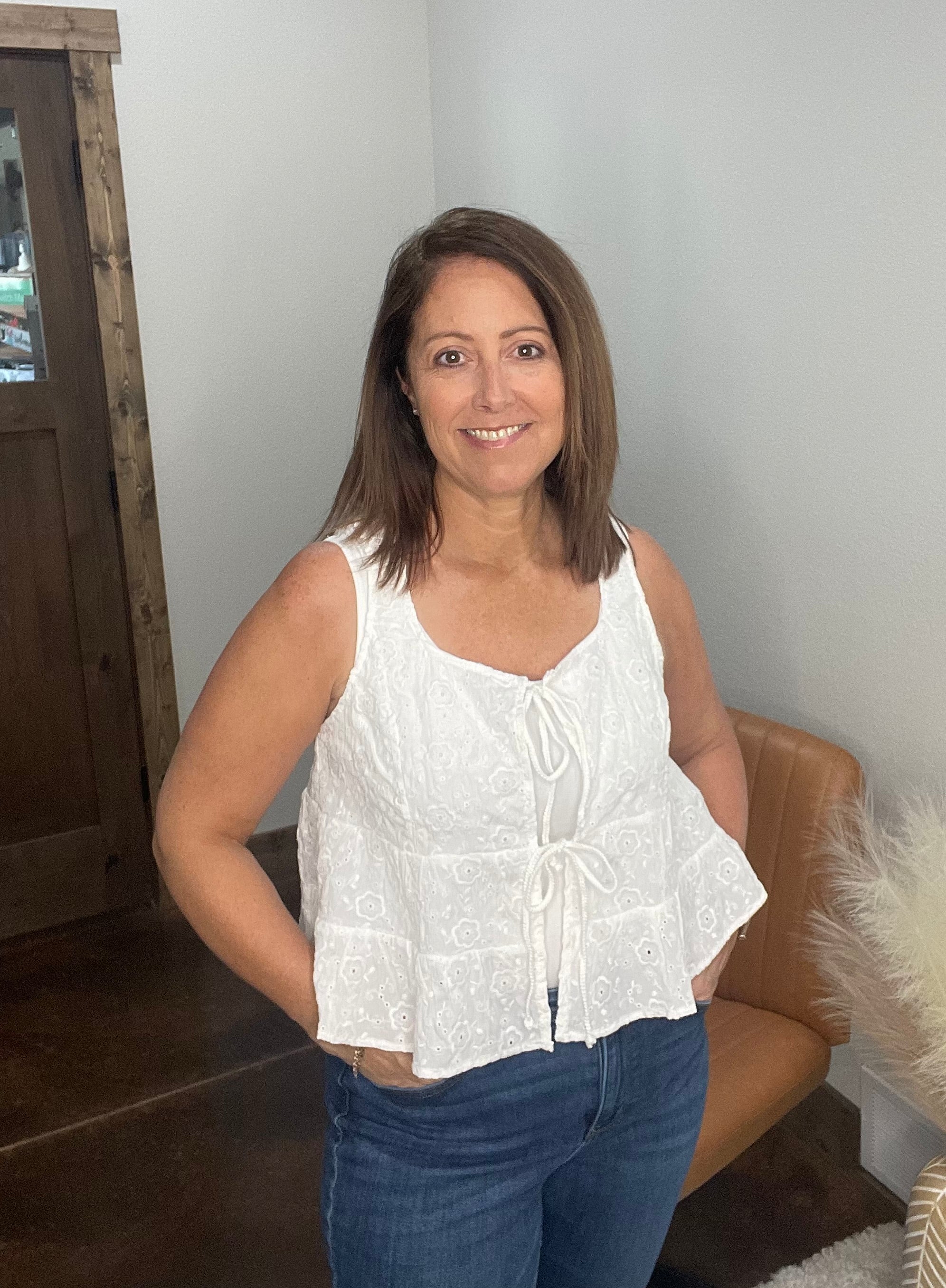 Floral Embroidered Sleeveless Top