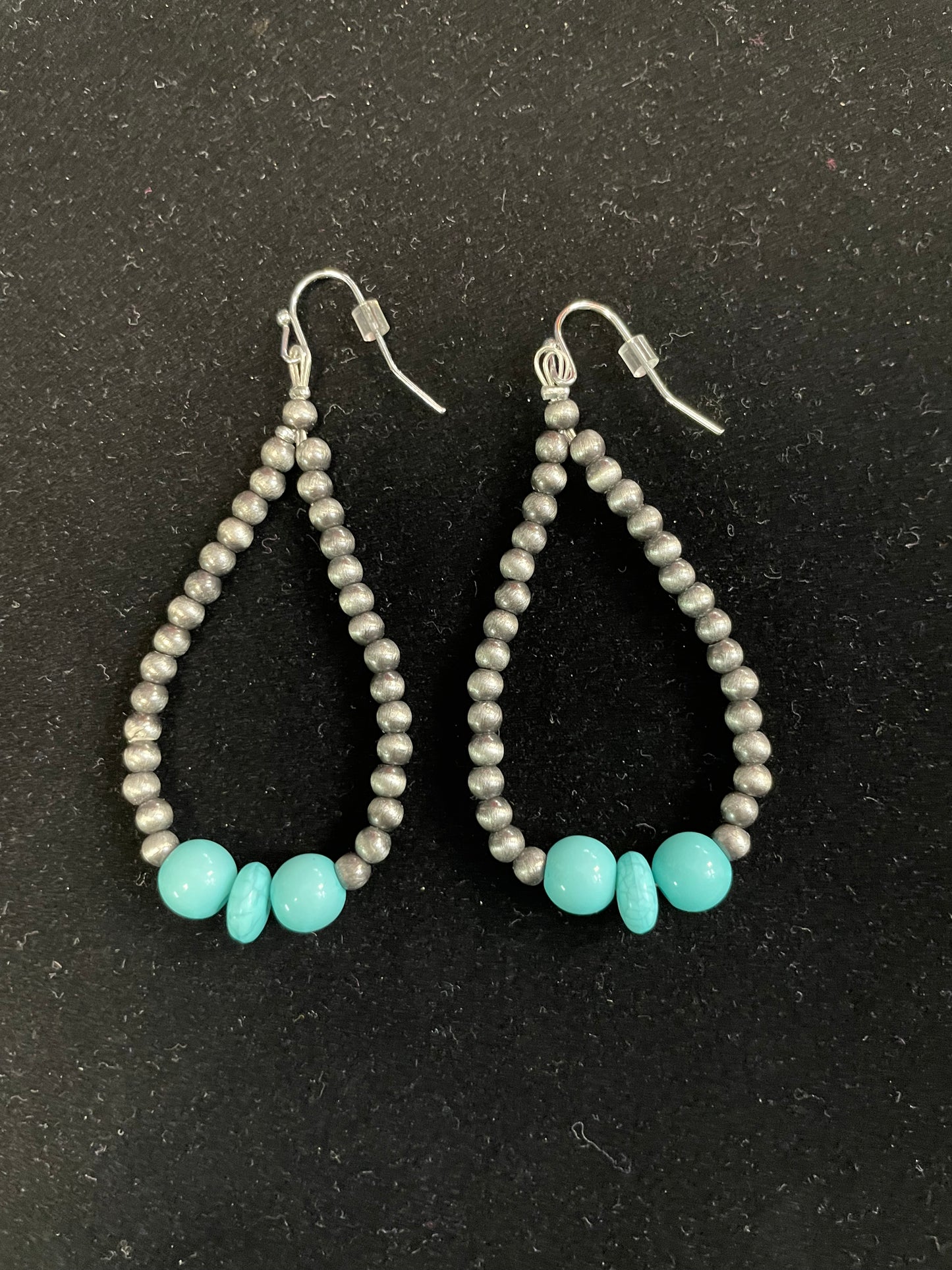 Faux Pearl and Turquoise Drop Earrings