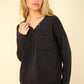 Mineral Washed Cotton Comfy Knit Top