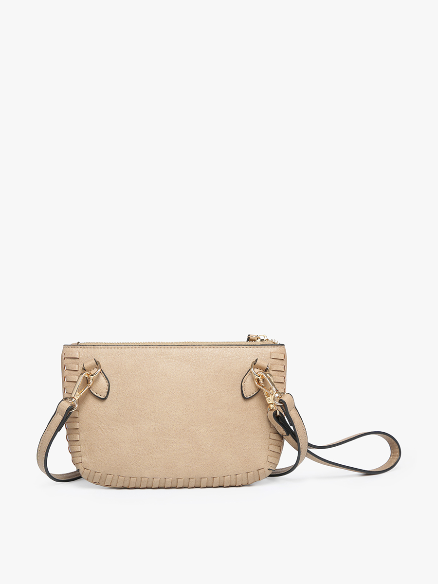 Dual Compartment Whipstitch Crossbody