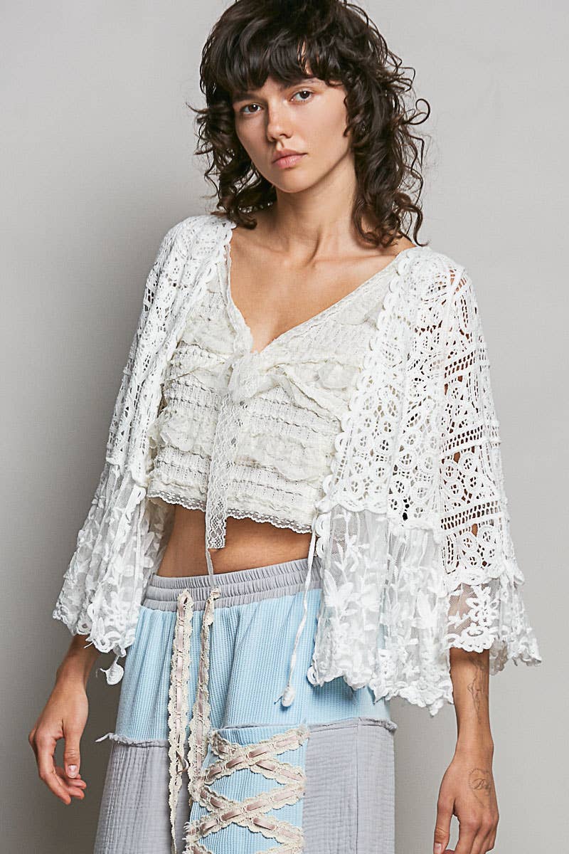 Crochet Floral Lace Cardigan