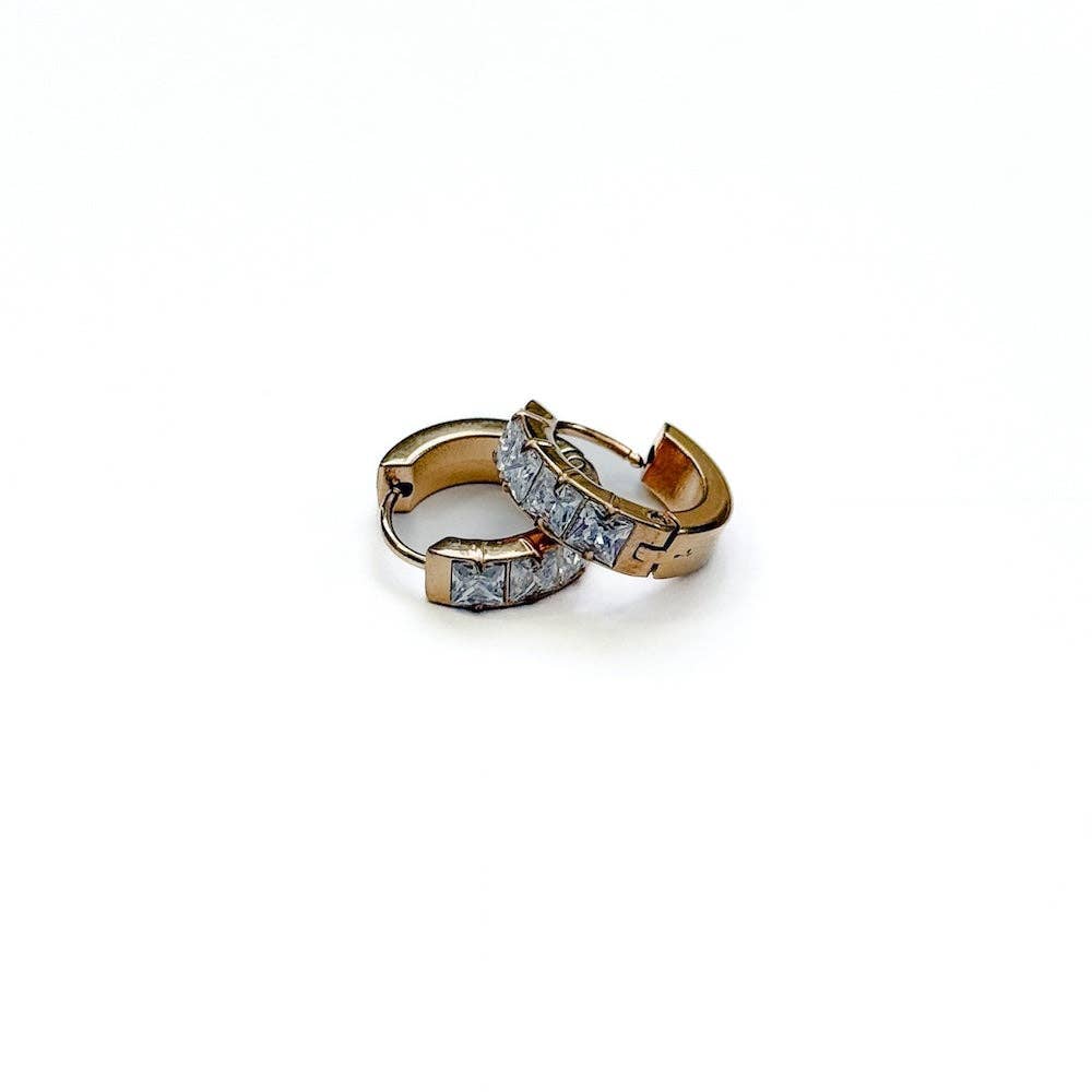 Demi Diamond Huggie Hoops
