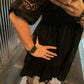 V-Neck Dress with Crochet Sleeve
