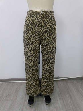 Leopard Print Denim Pants