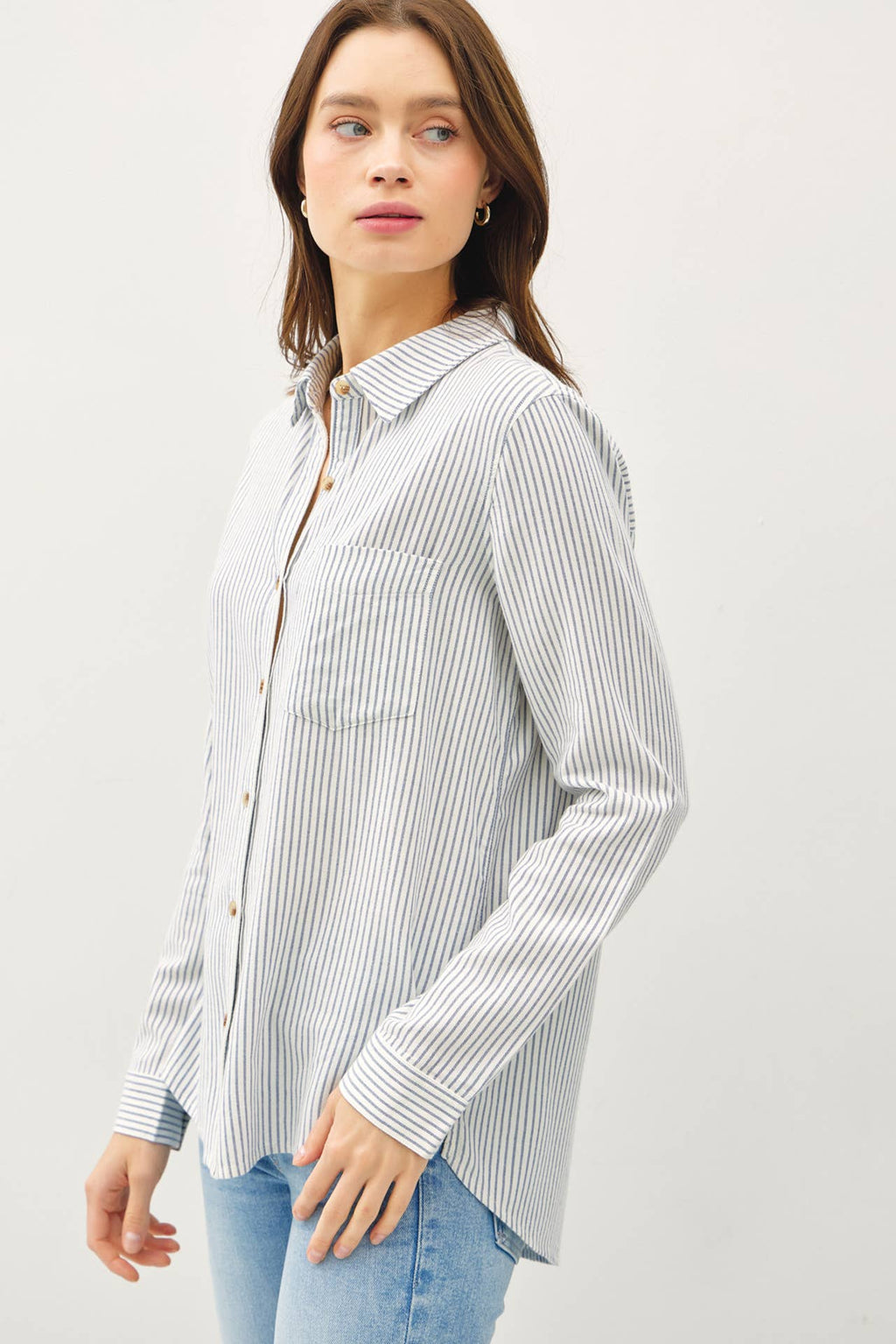 Pinstripe Button Up Shirt