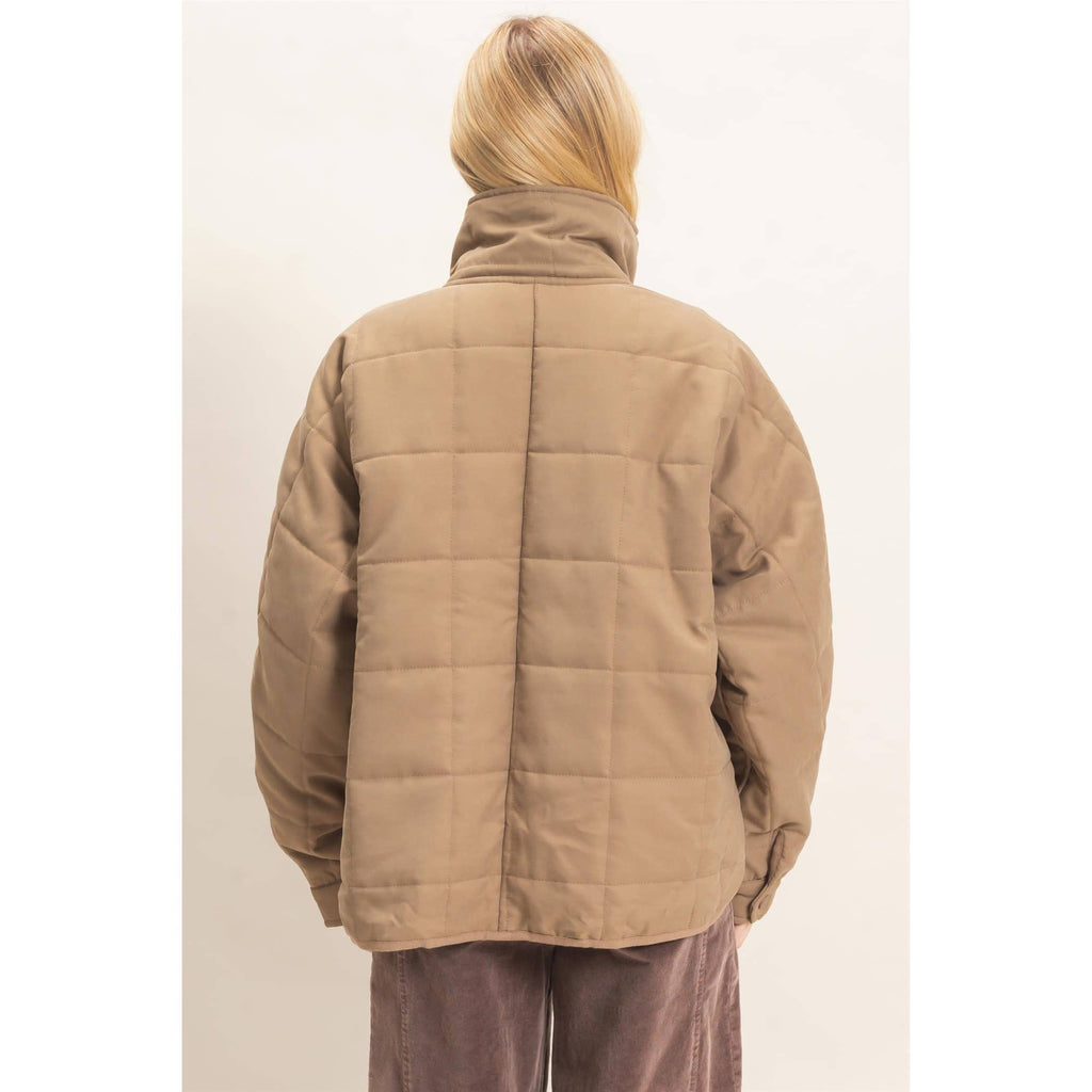 Quilted High Collar Jacket