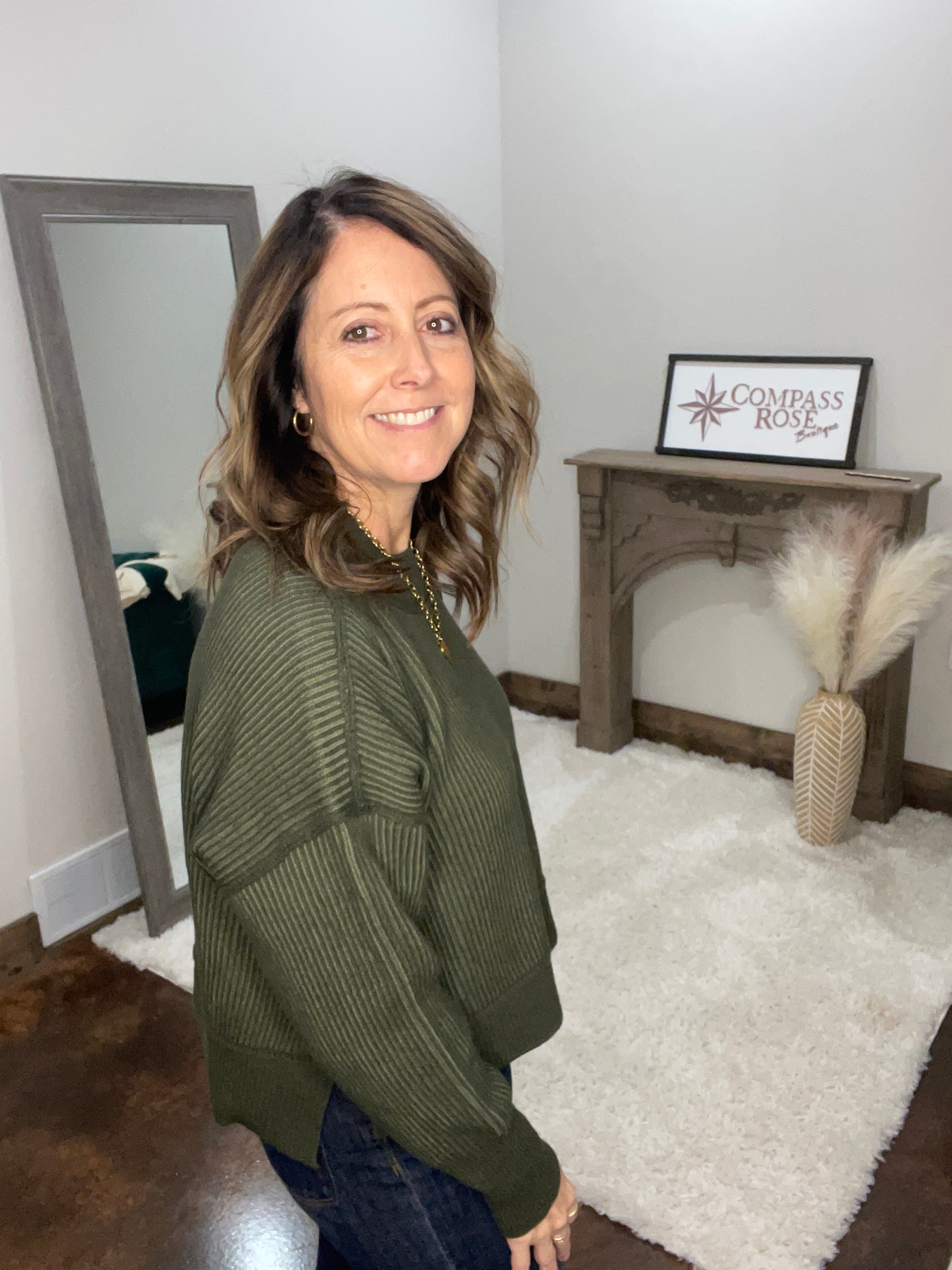 Exposed Seam Two-Tone Sweater