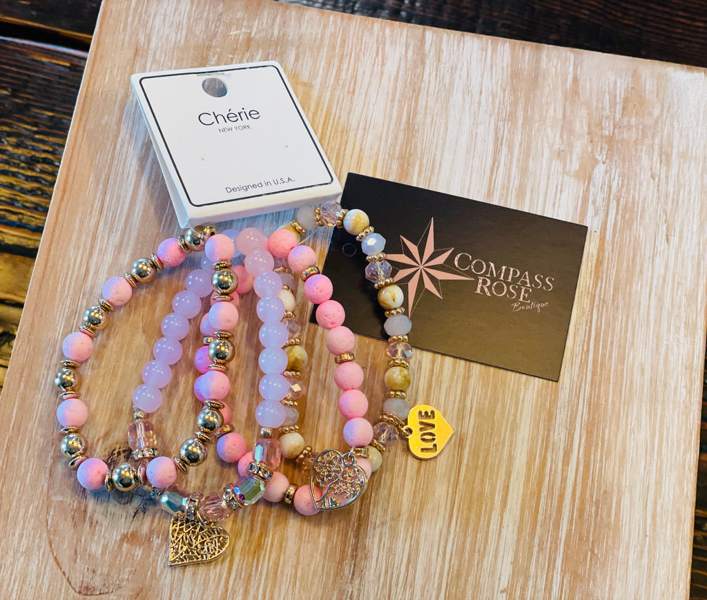 Bead Heart Bracelet Set