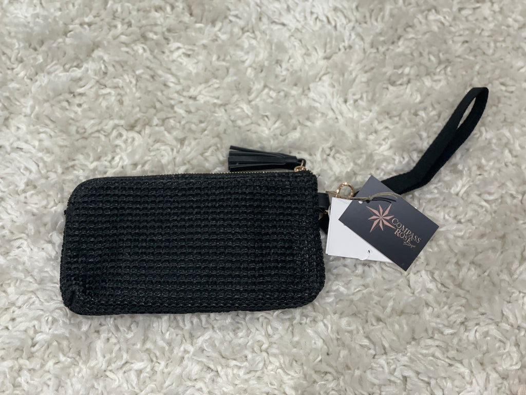 Raffia Clutch Card Wallet Wristlet