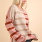 Color Block Oversized Striped Knit Sweater