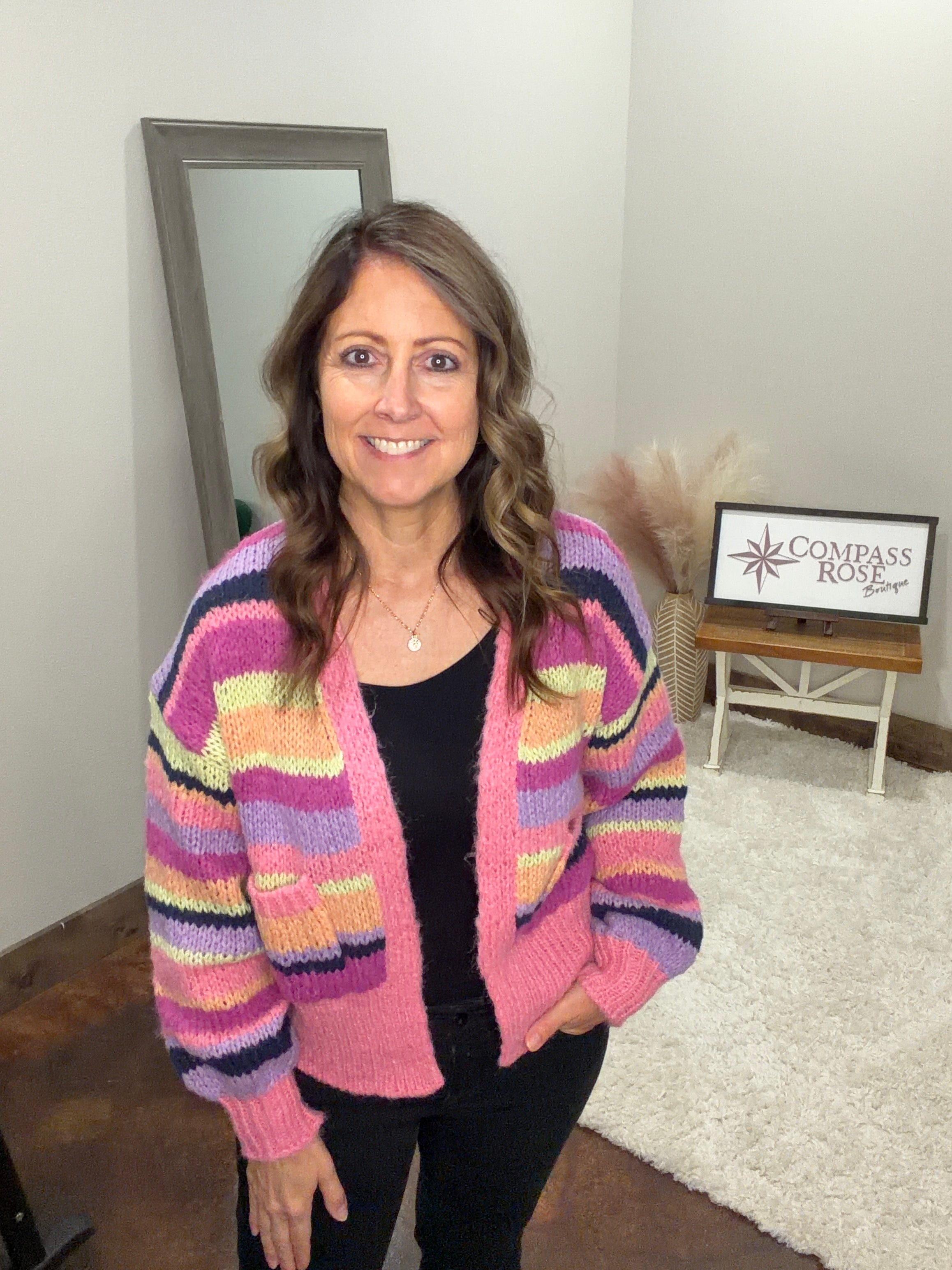 Vibrant Striped Cardigan