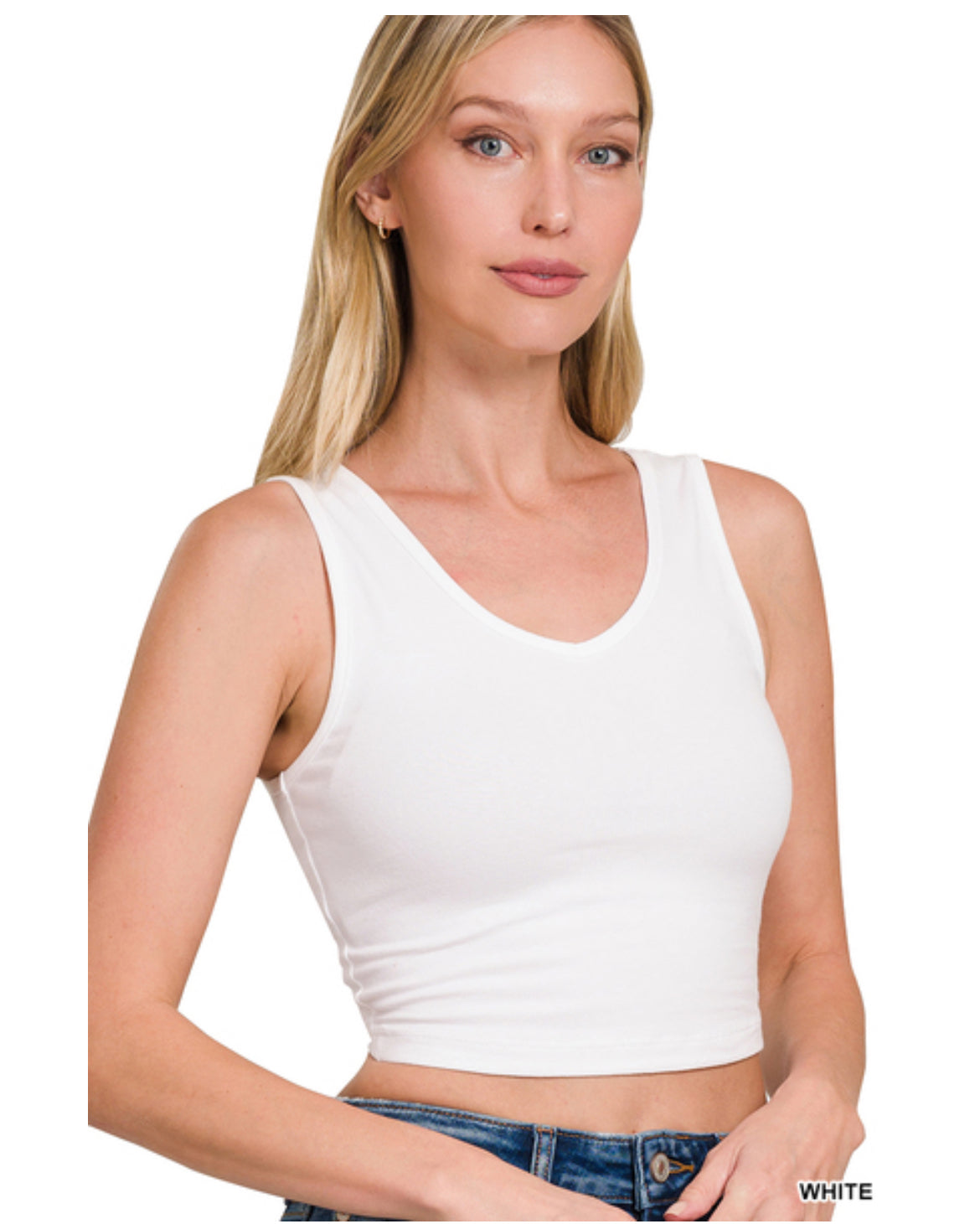 V-Neck Cropped Cami Top