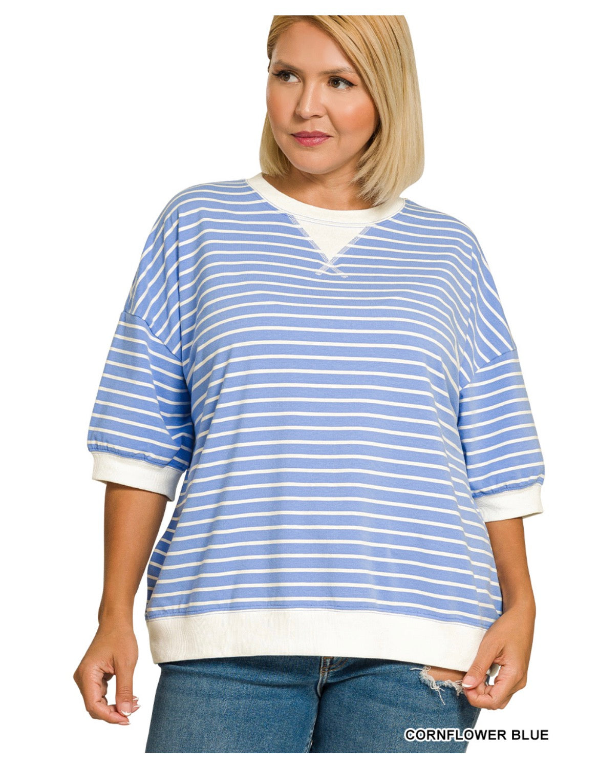 Striped Banded Pullover