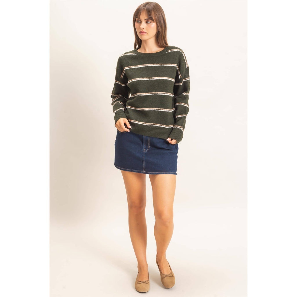 Striped Crew Neck Sweater