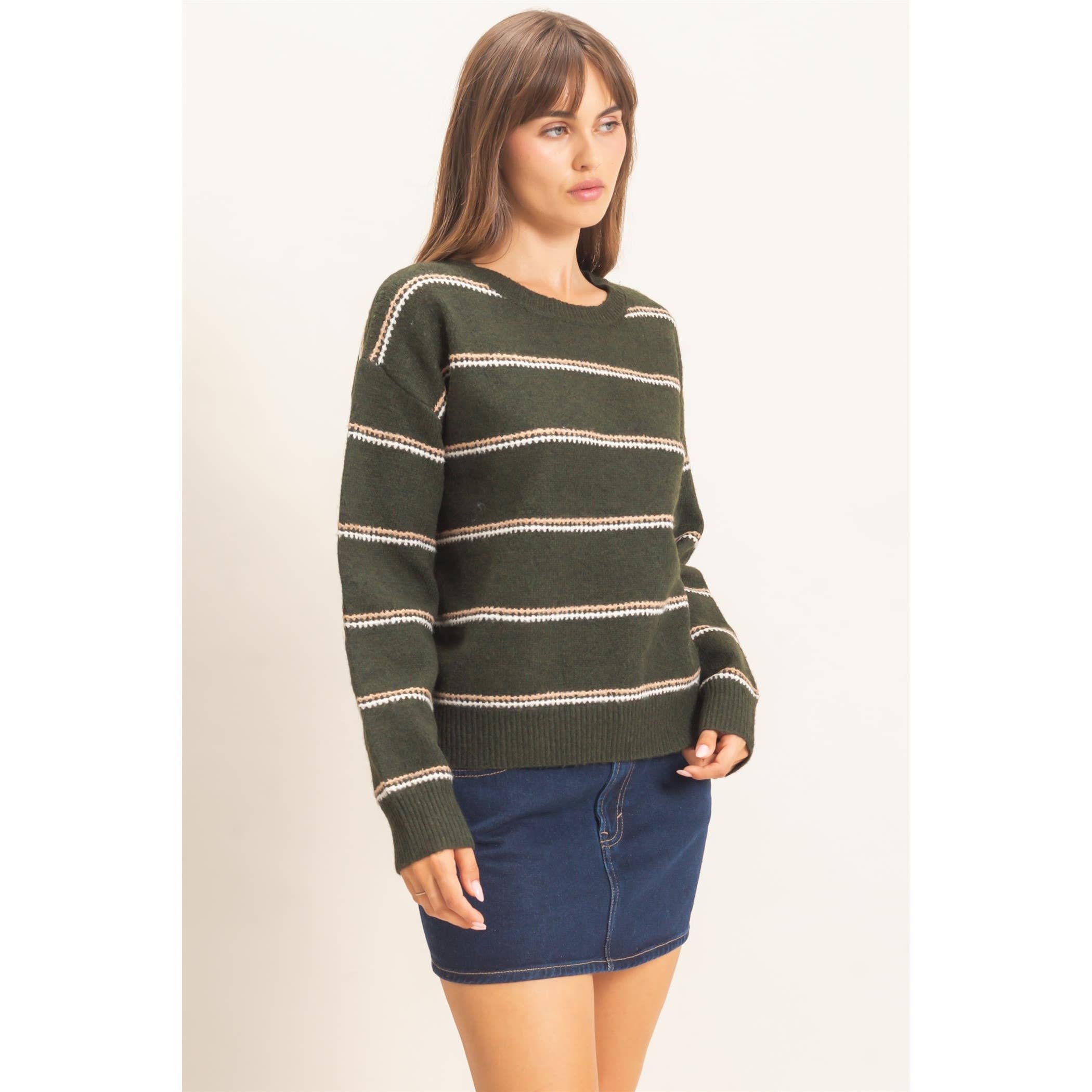 Striped Crew Neck Sweater
