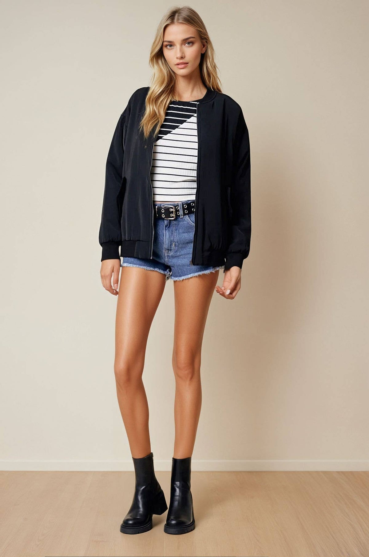 Drop Shoulder Bomber Jacket