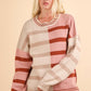 Color Block Oversized Striped Knit Sweater