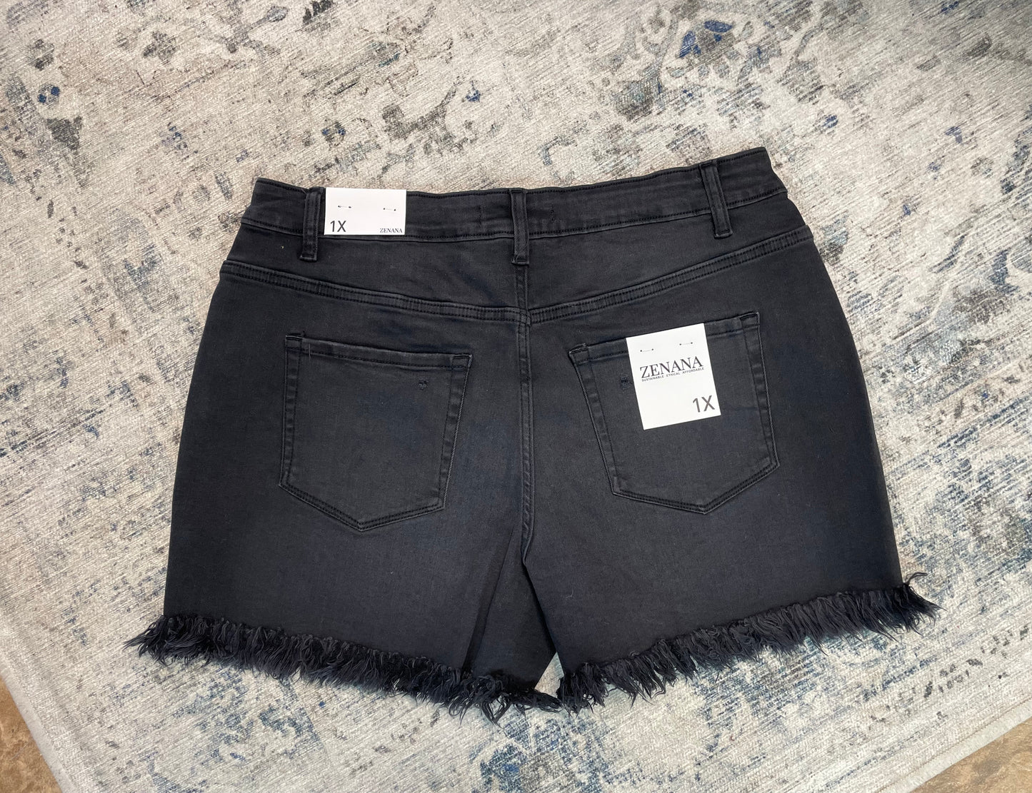 Plus Mid Rise Black Shorts