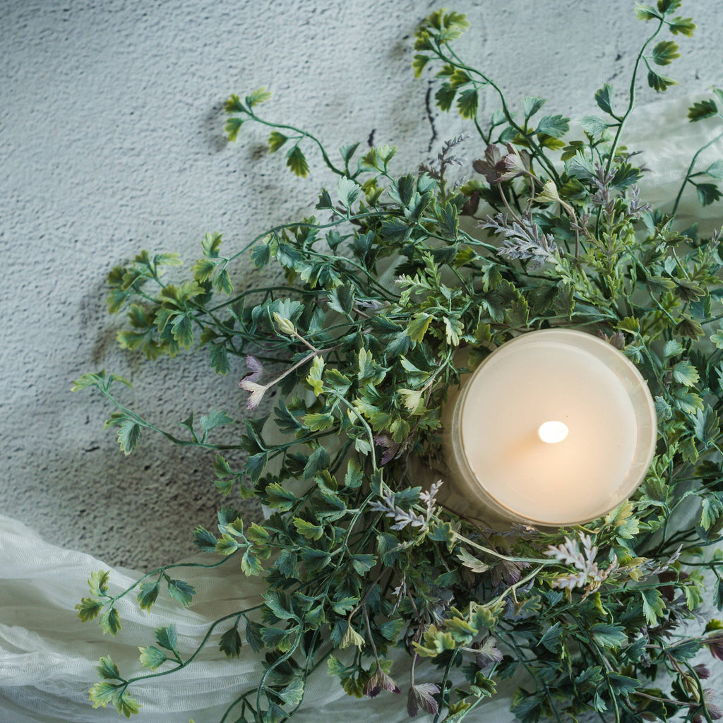9" Wild Celery & Helleborus Candle Ring