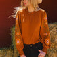 Embroidered Long Sleeve Blouse