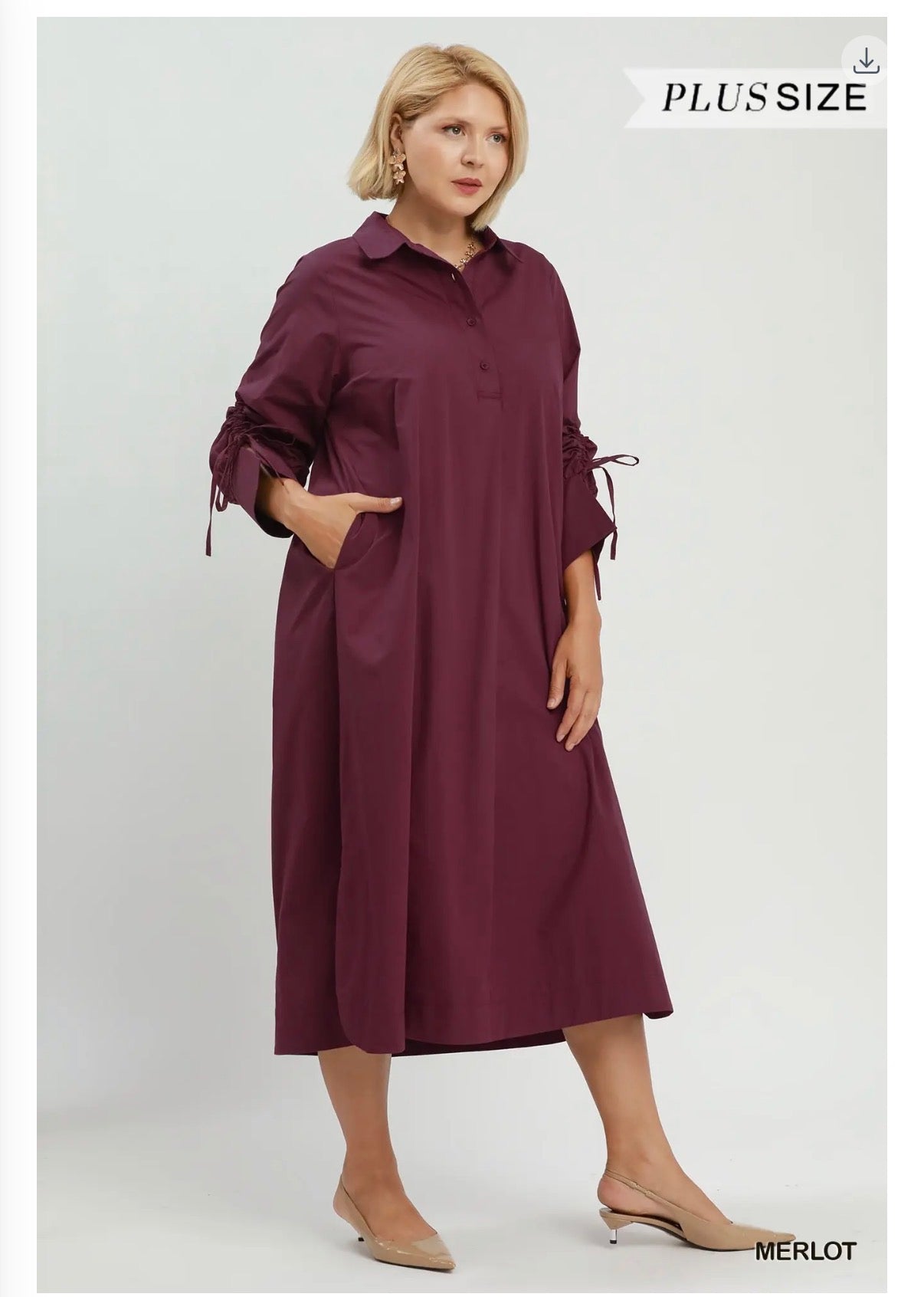 Collared Relaxed Midi Dress