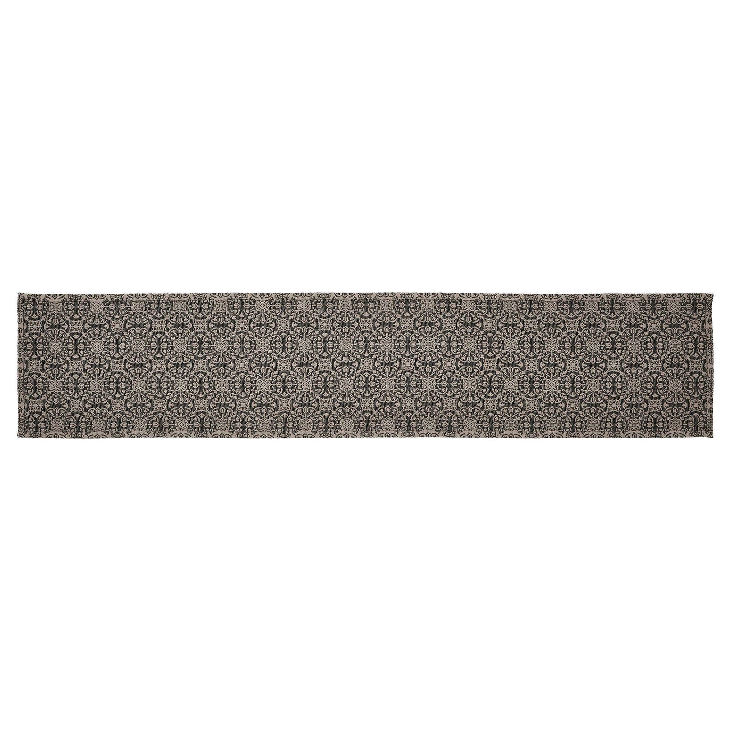 Custom House Black Tan Jacquard Runner 12x60