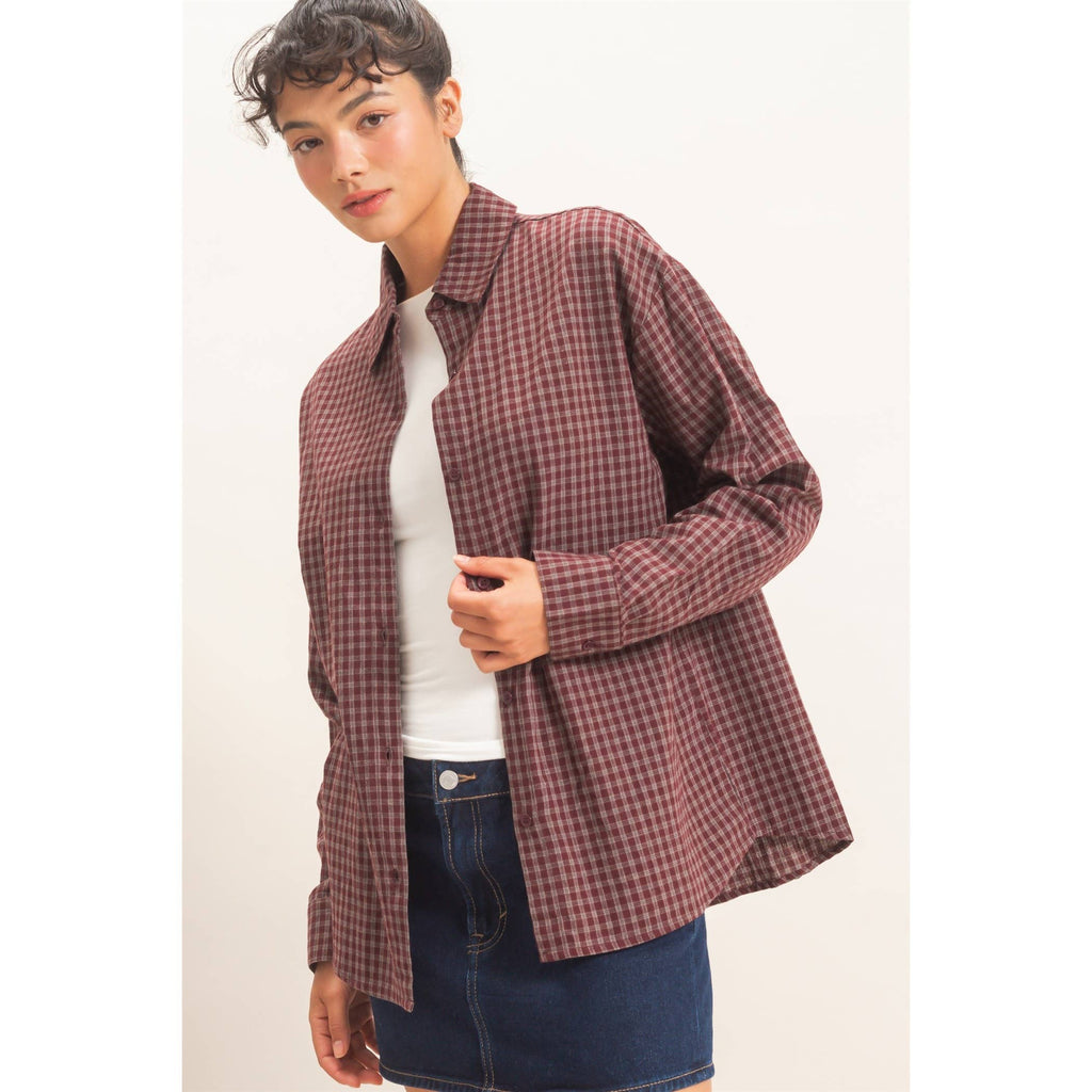 Plaid Button-Up Shirt