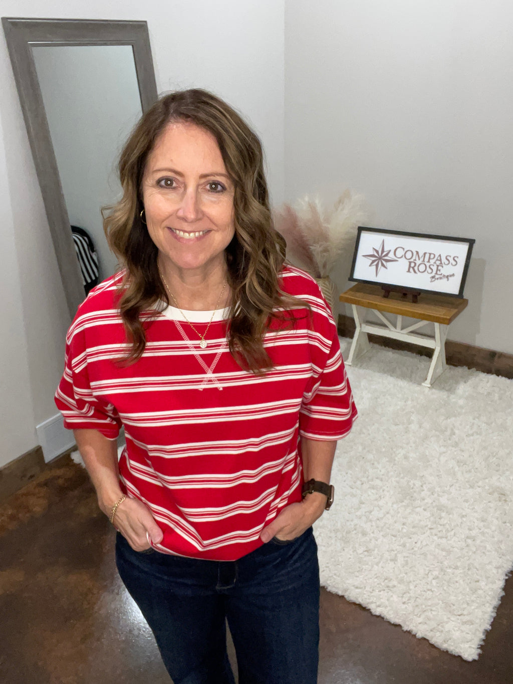 Americana Striped Oversized Tee