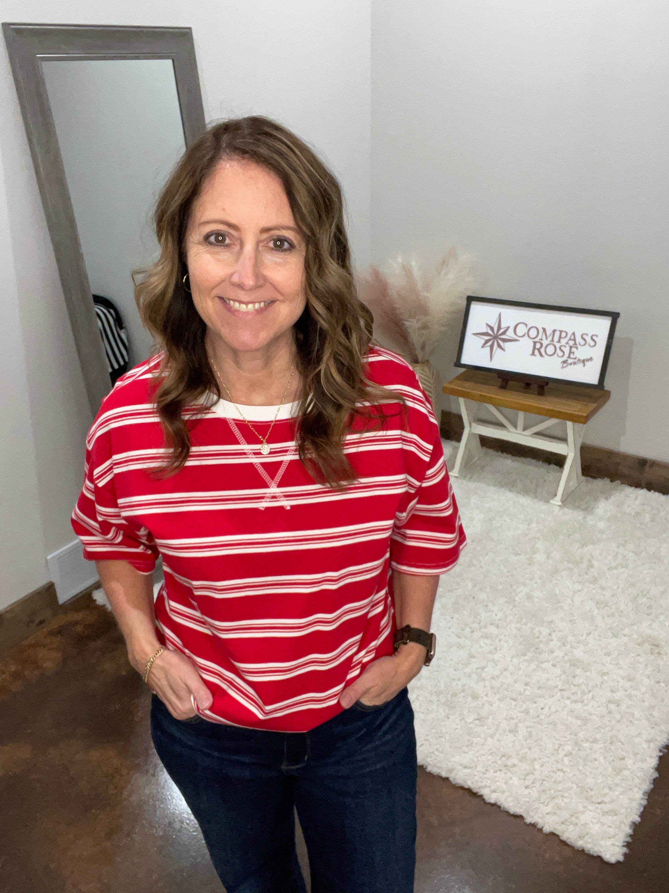 Americana Striped Oversized Tee