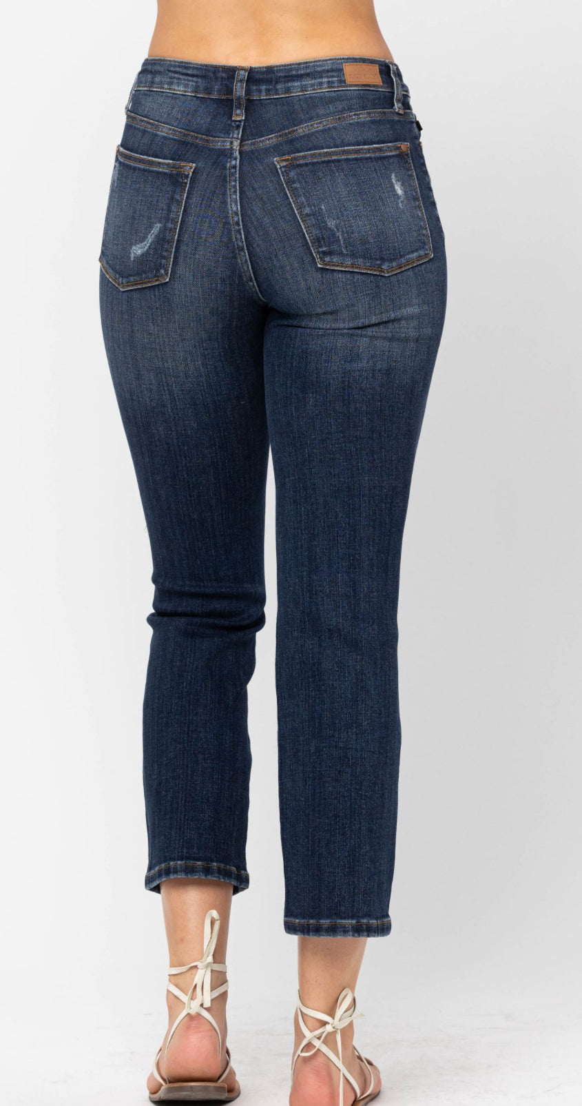 Judy Blue Mid Rise Crop Leg Straight