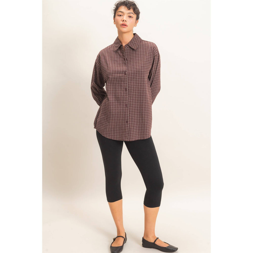 Plaid Button-Up Shirt