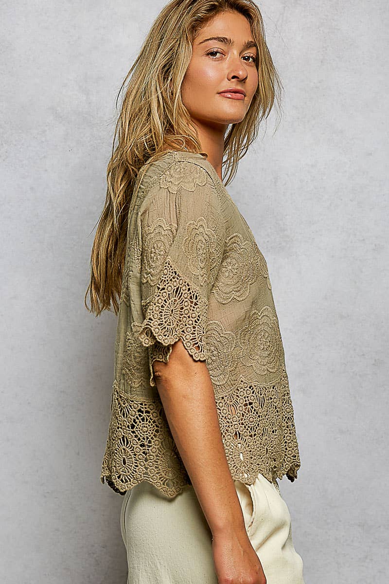 Crochet Short Sleeve Top