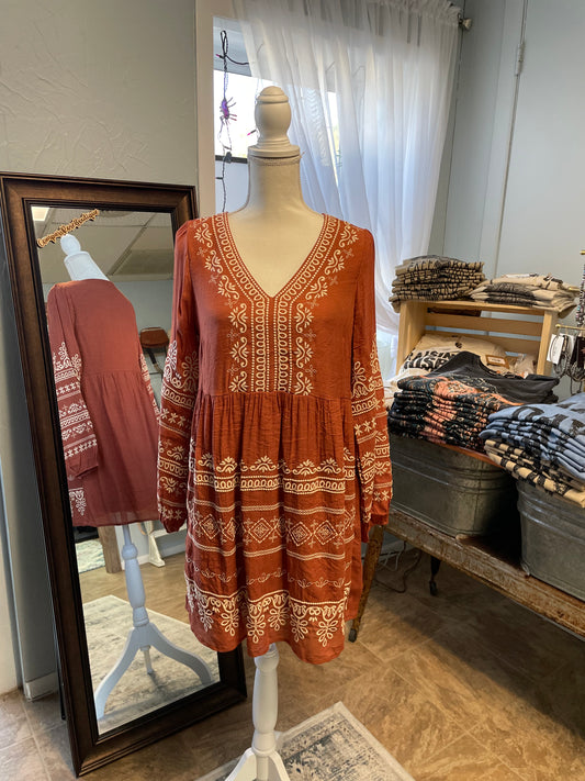 Embroidered Woven Dress