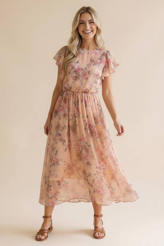Fit and Flare Semi Sheer Dress