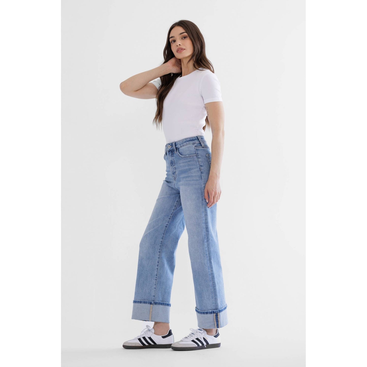 Super High Wide Leg w/ Cuff Hem