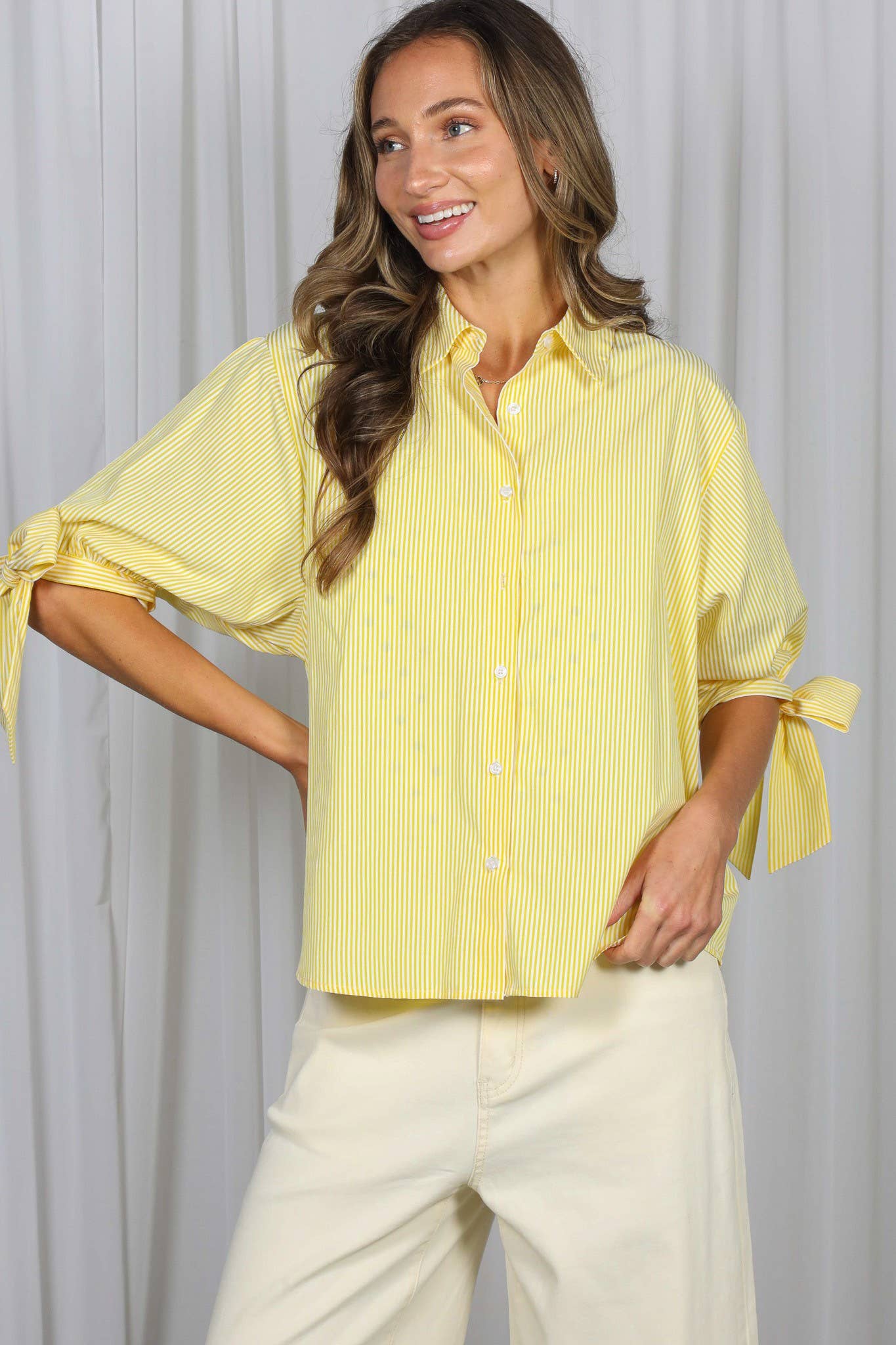 Bow Tie Sleeve Blouse