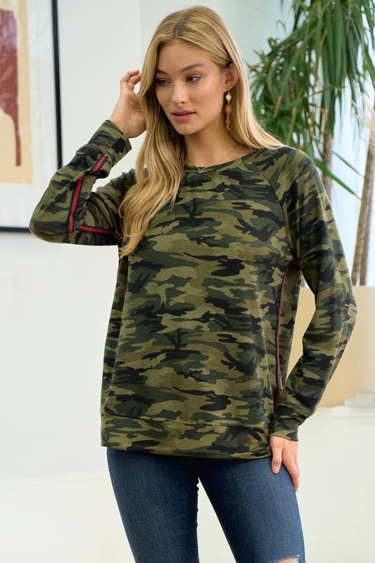 Washed Camo Terry Sweatshirt